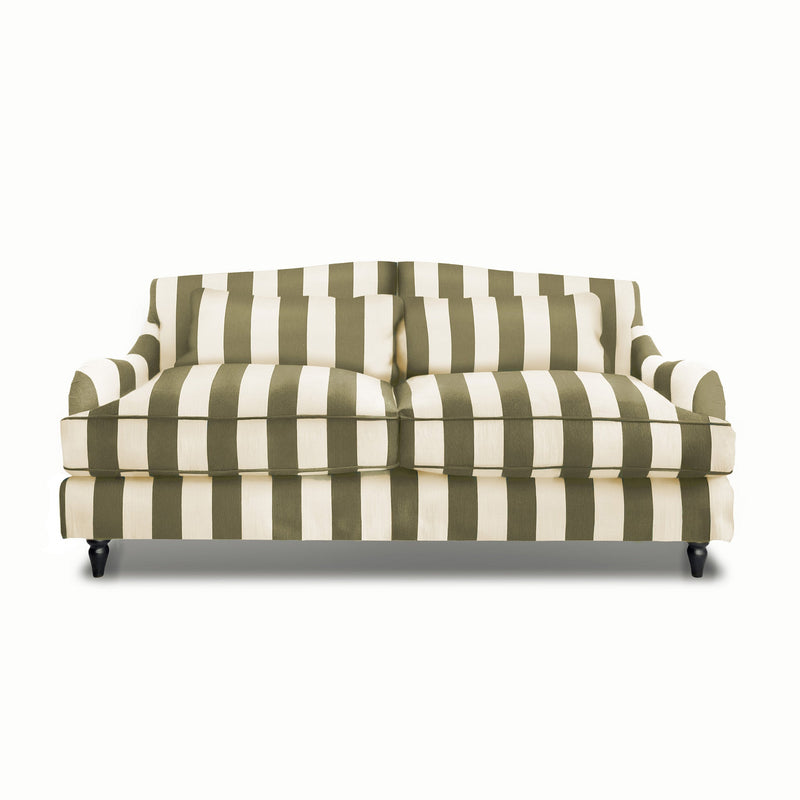 Felix 3 seater sofa in Spring Green Stripes - Hand Made in USA