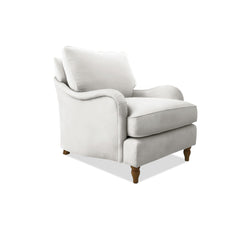 Felix Armchair with Loose Back Cushion in Cotton Linen Cool Coconut - Hand Made in USA