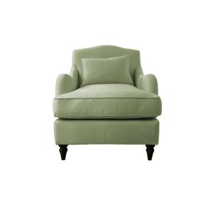 Felix Armchair with Fixed Back in Hemp Linen - Hand Made in USA