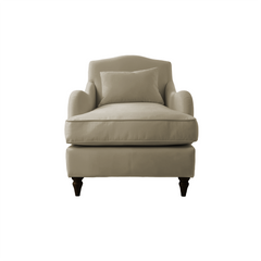 Felix Armchair with Fixed Back in Sisal Linen - Hand Made in USA