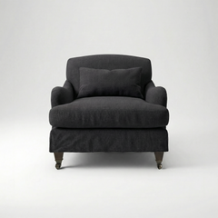 Felix Loose Cover Armchair in Beatrice Midnight - front