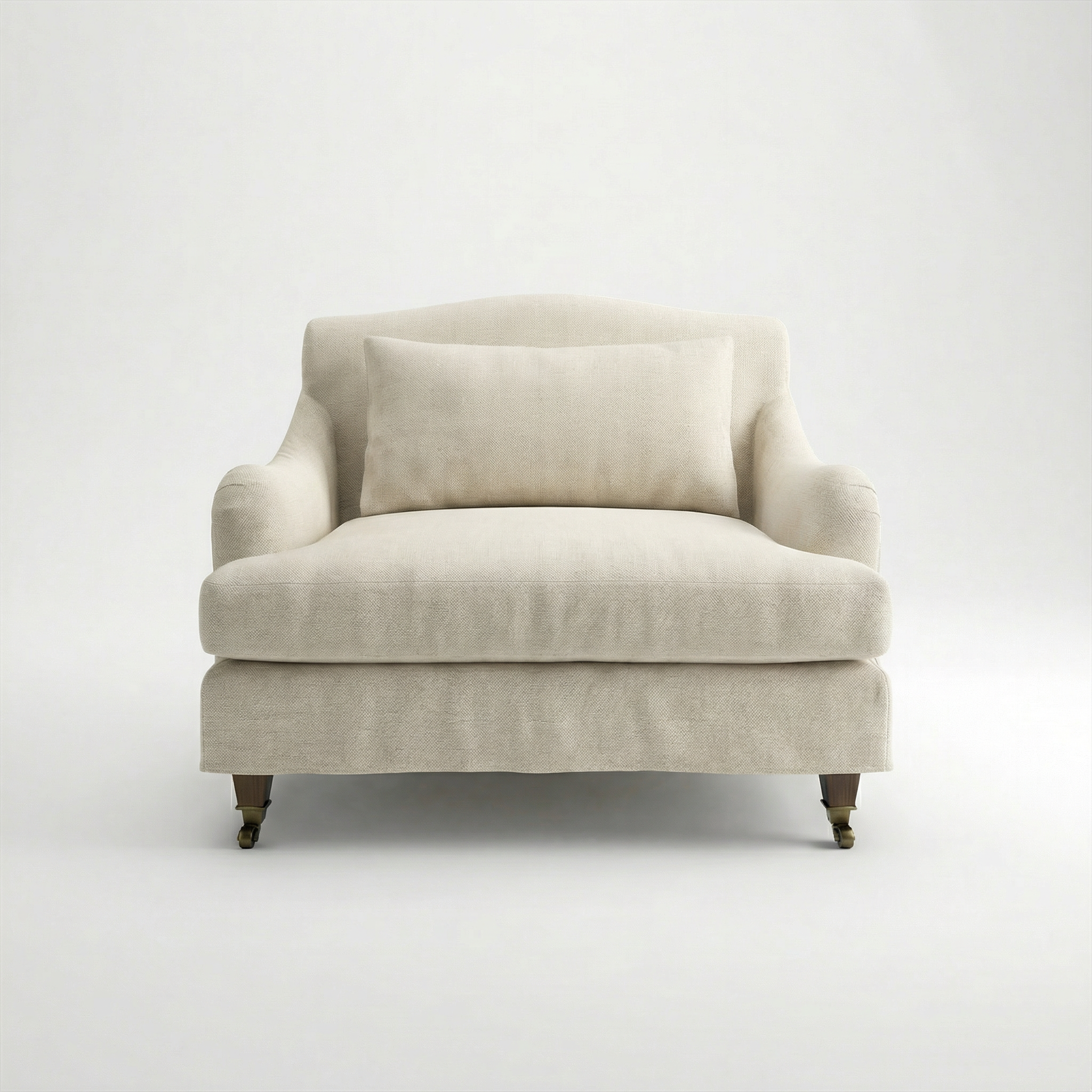 Felix Loose Cover Loveseat in Cotton Linen Cool Coconut - front