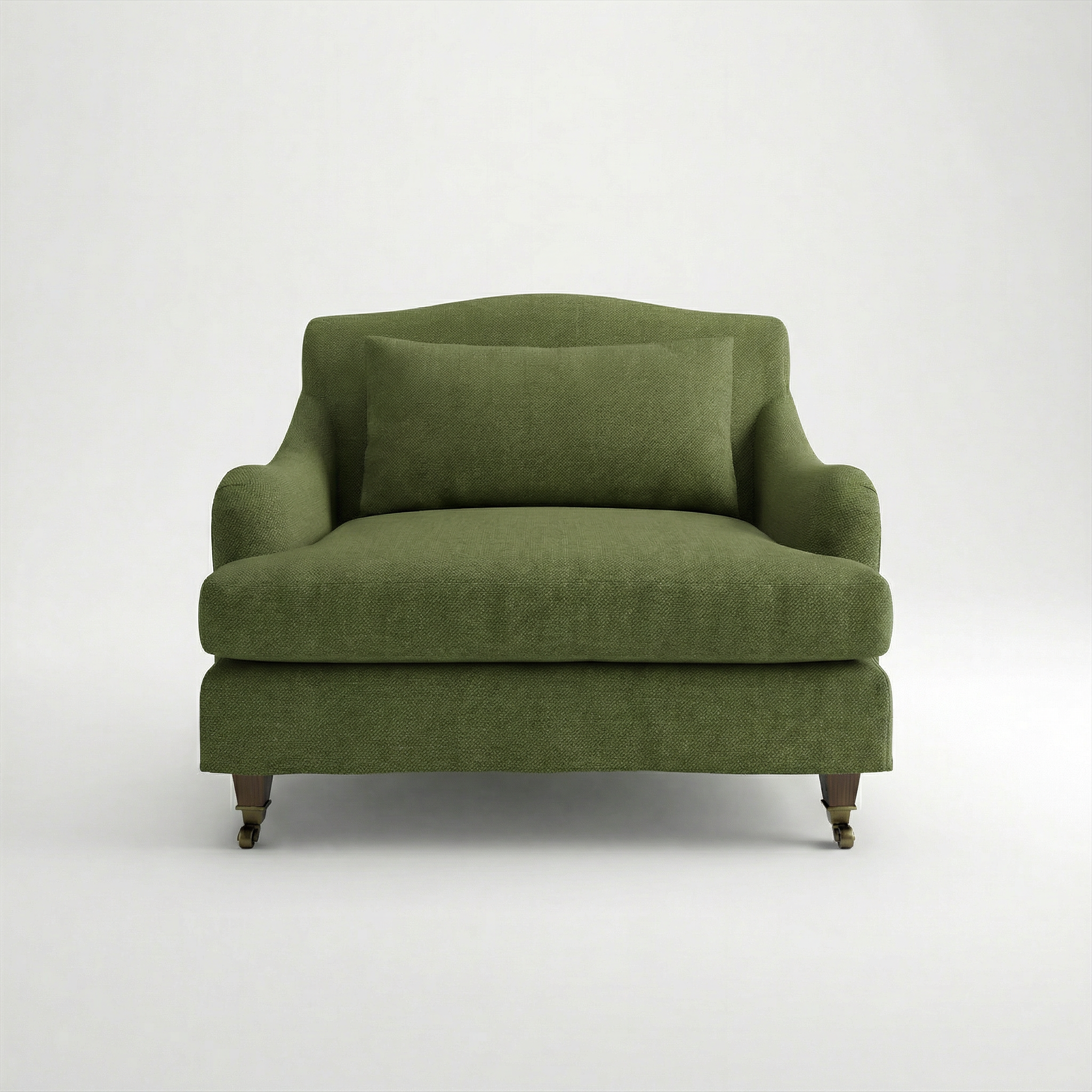Felix Loose Cover Loveseat in Cotton Linen Evergreen - front