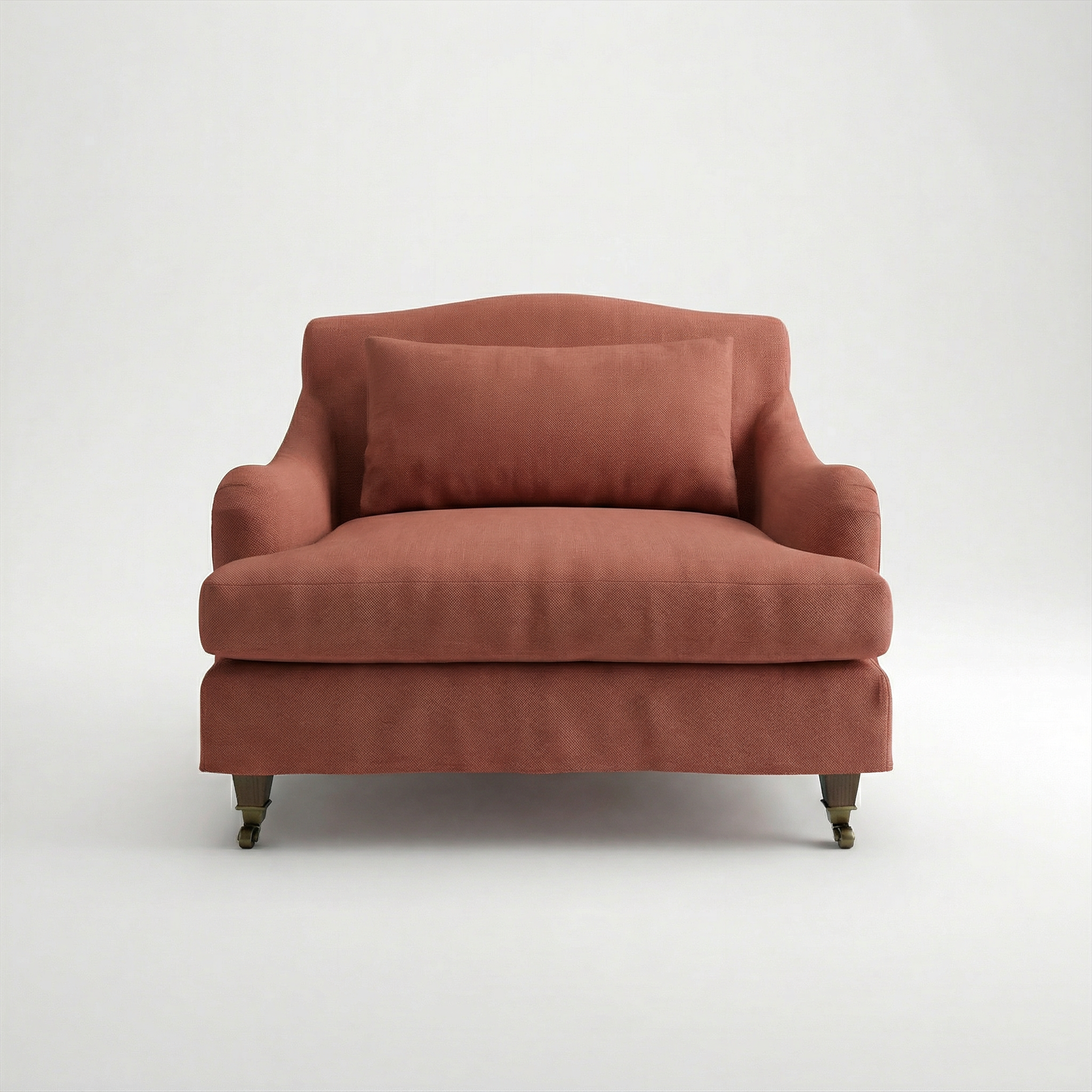 Felix Loose Cover Loveseat in Cotton Linen Marigold - front