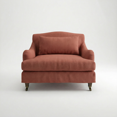 Felix Loose Cover Loveseat in Cotton Linen Marigold - front