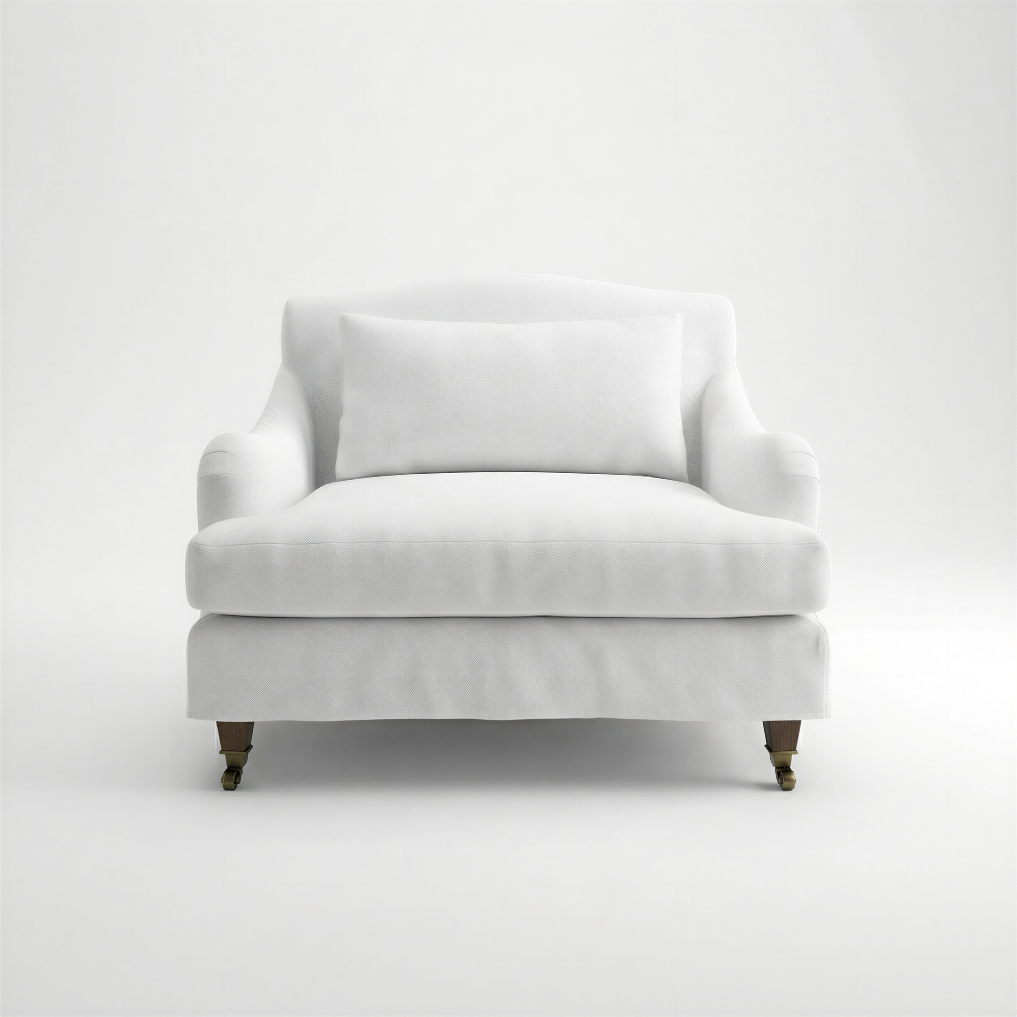 Felix Loose Cover Loveseat in Cotton Linen Snow Drop - front