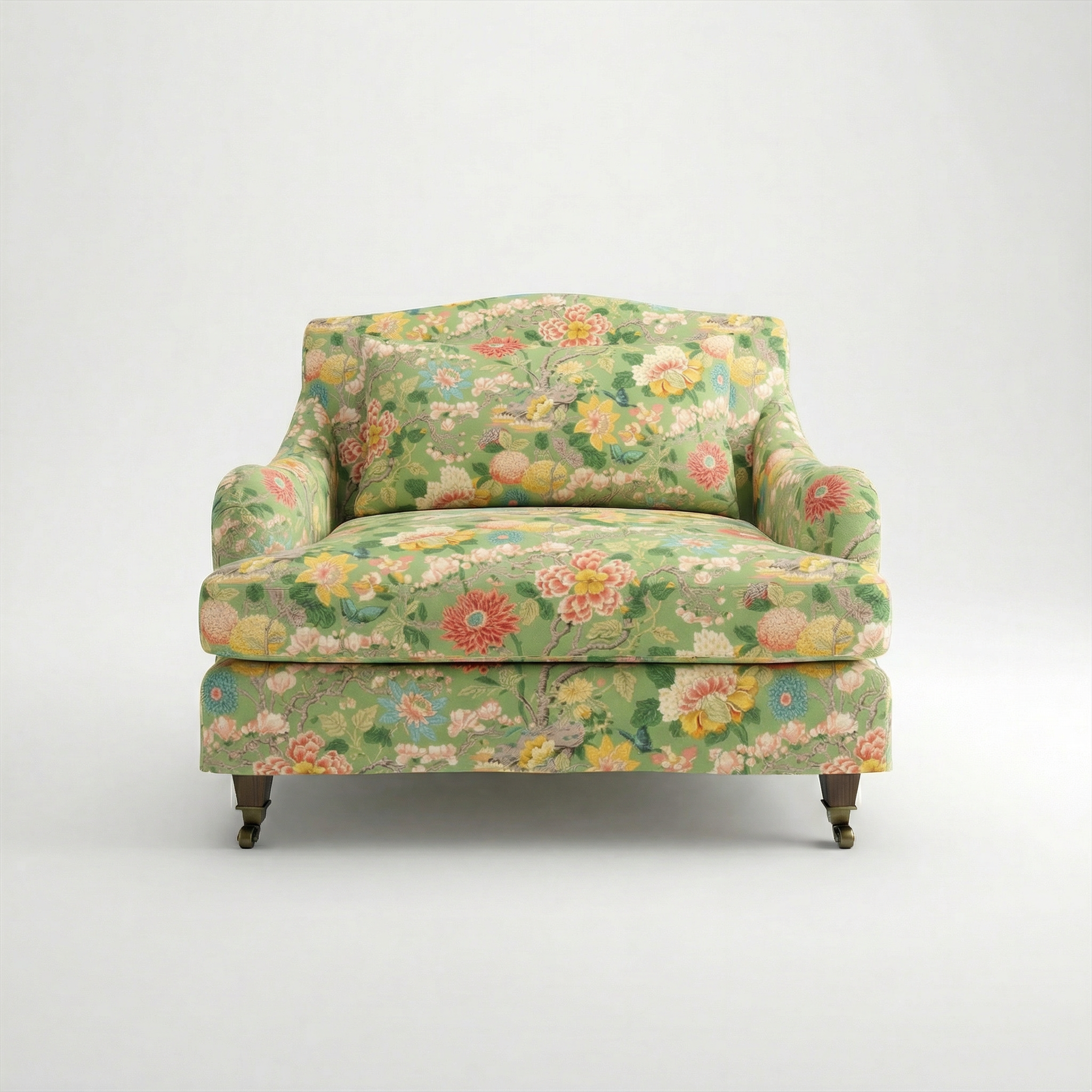 Felix Loose Cover Loveseat in Little Magnolia Emerald - front