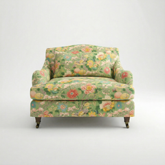 Felix Loose Cover Loveseat in Little Magnolia Emerald - front
