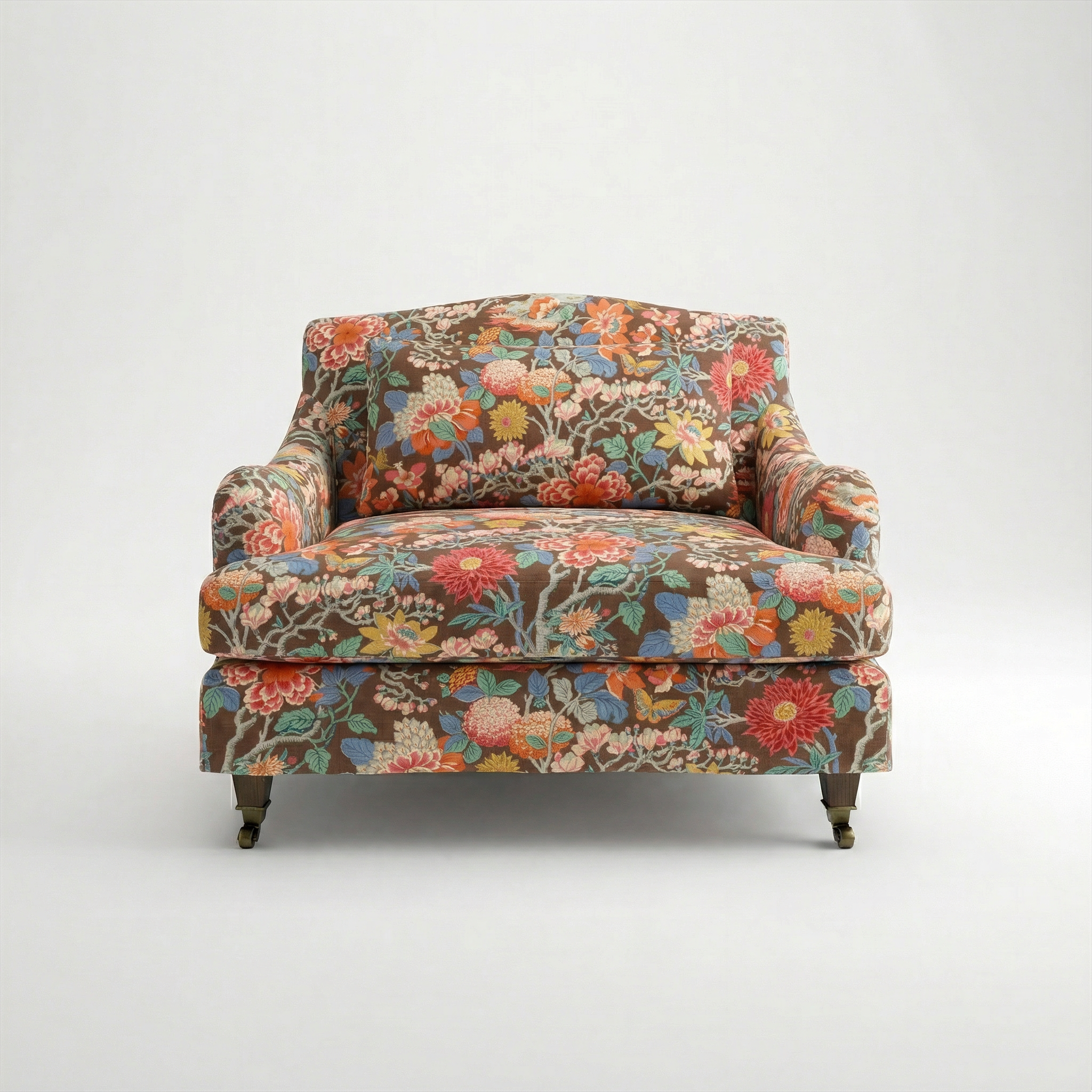 Felix Loose Cover Loveseat in Little Magnolia Espresso - front