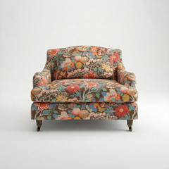 Felix Loose Cover Loveseat in Little Magnolia Espresso - front
