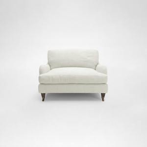 Isobel Loveseat with Big Back Cushion in Cotton Linen Cool Coconut - Hand Made in USA