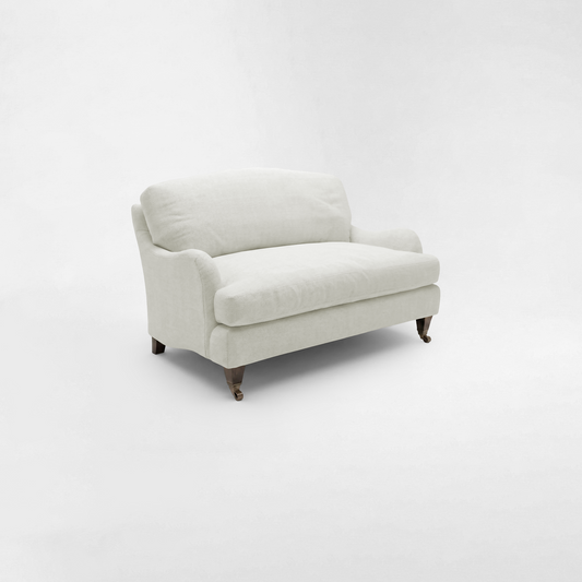 Isobel Loveseat with Big Back Cushion in Designers Guild Brera Lino Putty - Hand Made in USA