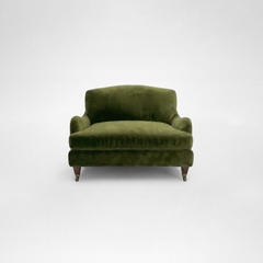 Isobel Loveseat with Big Back Cushion in Pelham Moss Velvet - Hand Made in USA