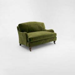 Isobel Loveseat with Big Back Cushion in Pelham Moss Velvet - Hand Made in USA