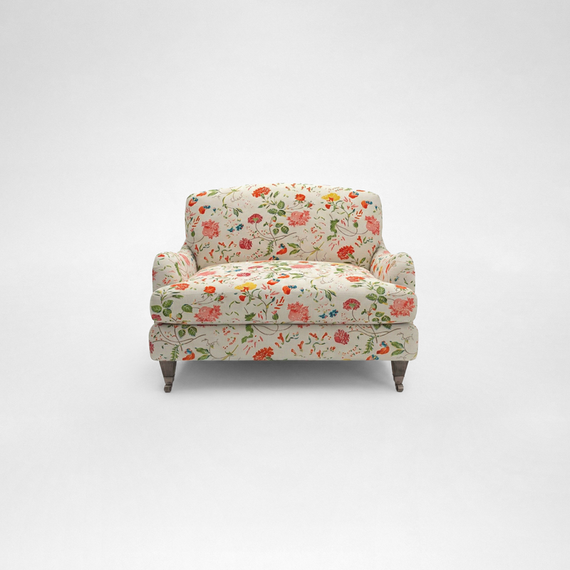 Isobel Loveseat with Big Back Cushion in Wildwood Ivory - Hand Made in USA