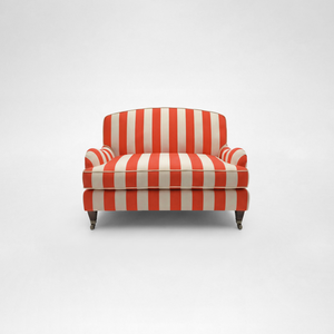Isobel Loveseat with Big Back Cushion in Petunia Stripe - Hand Made in USA