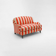 Isobel Loveseat with Big Back Cushion in Petunia Stripe - Hand Made in USA