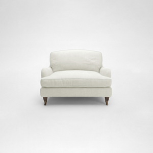 Isobel Loveseat with Big Back Cushion in Cotton Linen Cool Coconut - Hand Made in USA
