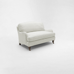 Isobel Loveseat with Big Back Cushion in Cotton Linen Cool Coconut - Hand Made in USA