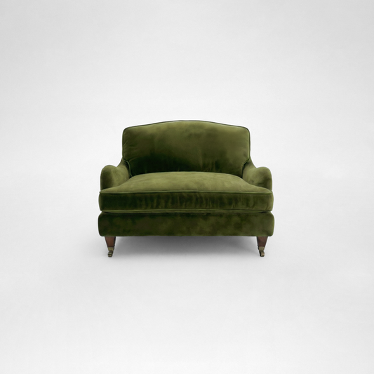 Isobel Loveseat with Big Back Cushion in Pelham Moss Velvet - Hand Made in USA