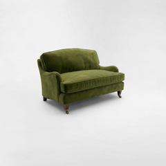 Isobel Loveseat with Big Back Cushion in Pelham Moss Velvet - Hand Made in USA