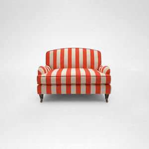Isobel Loveseat with Big Back Cushion in Petunia Stripe - Hand Made in USA