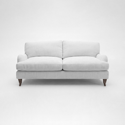 Isobel Fixed Cover 2.5 seater sofa with Box Edge Cushion in Customer's Own Material - Handmade to Order in the USA