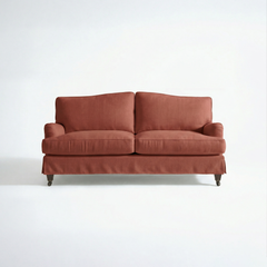 Isobel Loose Cover 2.5 Seater Sofa in Cotton Linen Marigold - Hand Made in USA - front