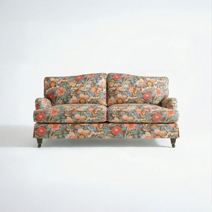 Isobel Loose Cover 2.5 Seater Sofa in Little Magnolia Espresso - Hand Made in USA - front
