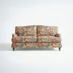 Isobel Loose Cover 2.5 Seater Sofa in Little Magnolia Espresso - Hand Made in USA - front
