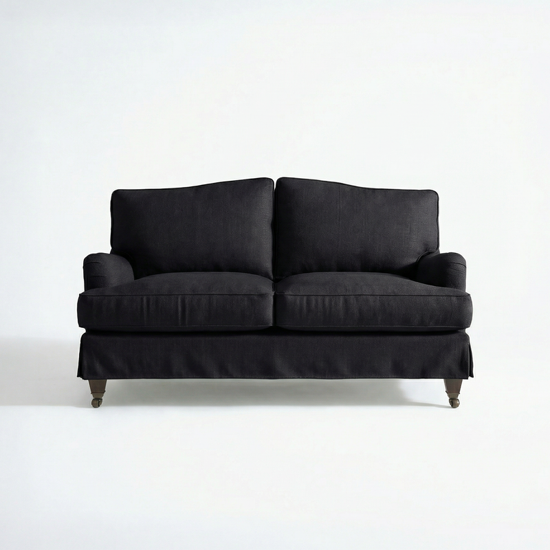 Isobel Loose Cover 2 Seater Sofa in Beatrice Midnight - Hand Made in USA - front