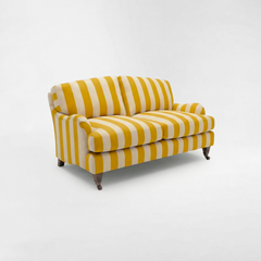 Isobel 2 seater sofa with Big Back Cushion in Dandelion Stripe - Hand Made in USA