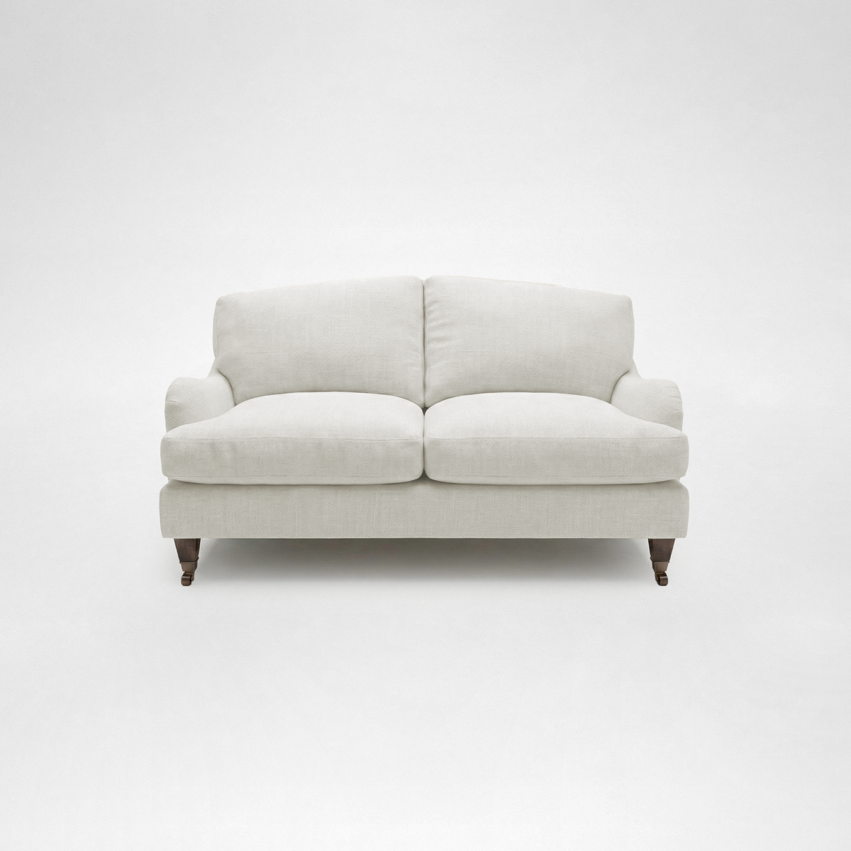 Isobel 2 seater sofa with Big Back Cushion in Cotton Linen Cool Coconut - Hand Made in USA