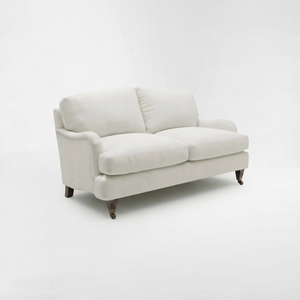 Isobel 2 seater sofa with Big Back Cushion in Cotton Linen Cool Coconut - Hand Made in USA