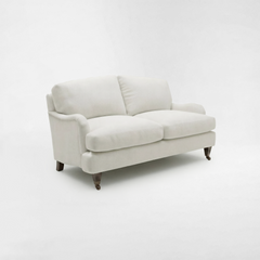 Isobel 2 seater sofa with Big Back Cushion in Designers Guild Brera Lino Putty - Hand Made in USA