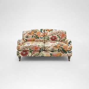 Isobel 2 seater sofa with Big Back Cushion in Magnolia Cream Blue - Hand Made in USA