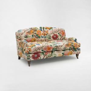 Isobel 2 seater sofa with Big Back Cushion in Magnolia Cream Blue - Hand Made in USA