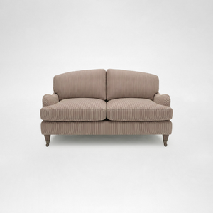 Isobel 2 seater sofa with Big Back Cushion in Narrow Chocolate Stripe - Hand Made in USA