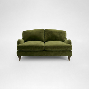 Isobel 2 seater sofa with Big Back Cushion in Pelham Moss Velvet - Hand Made in USA