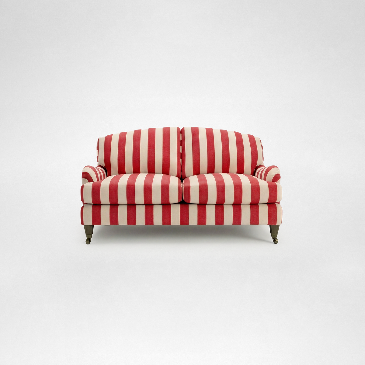 Isobel 2 seater sofa with Big Back Cushion in Petunia Stripe - Hand Made in USA