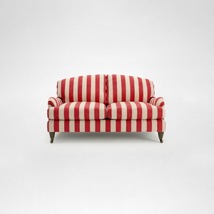 Isobel 2 seater sofa with Big Back Cushion in Petunia Stripe - Hand Made in USA
