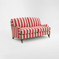 Isobel 2 seater sofa with Big Back Cushion in Petunia Stripe - Hand Made in USA