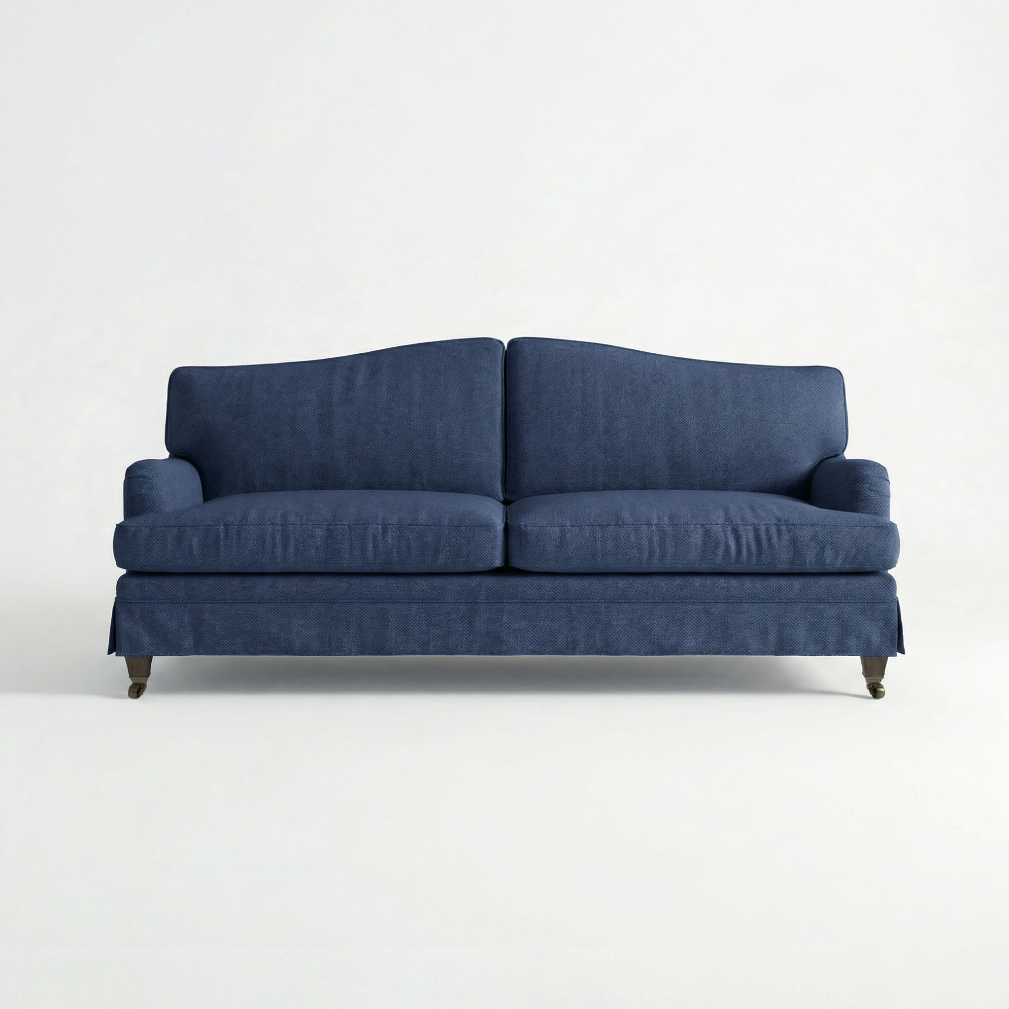 Isobel Loose Cover 3 Seater Sofa in Cotton Linen Inkspot - Hand Made in USA - front