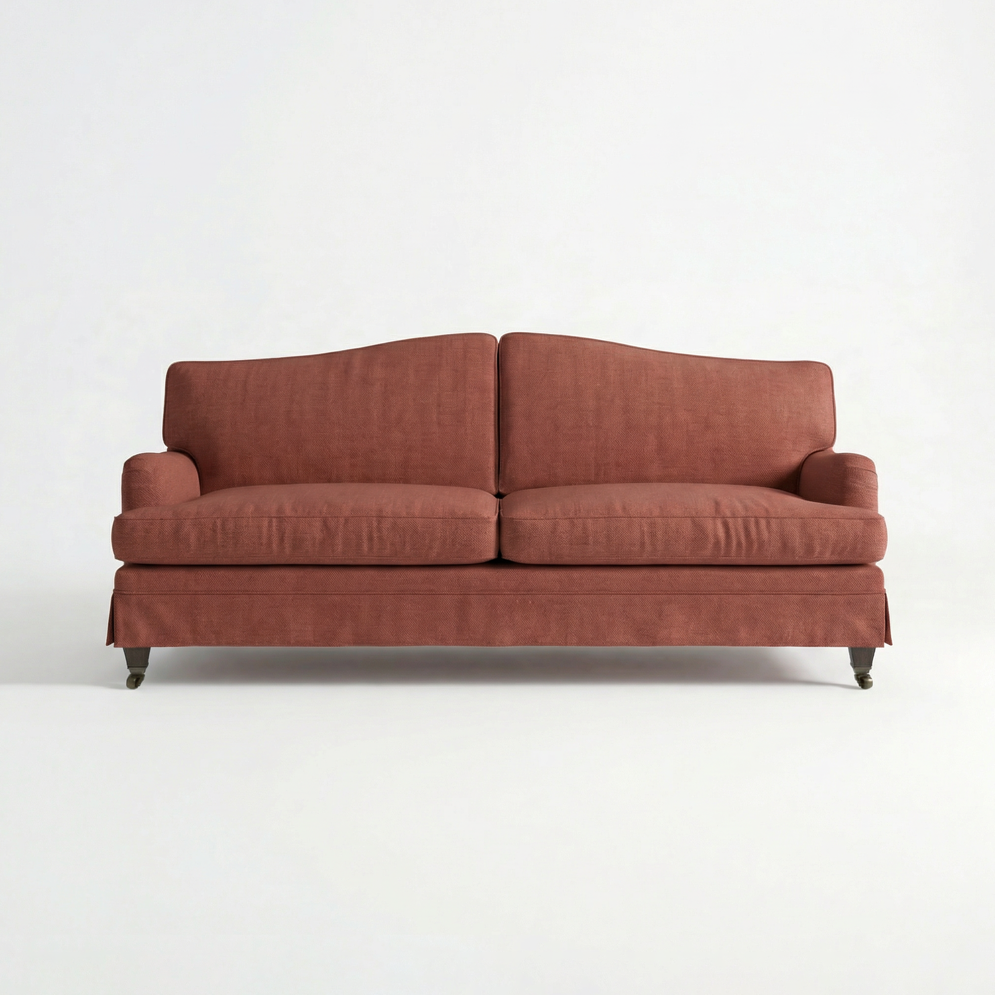 Isobel Loose Cover 3 Seater Sofa in Cotton Linen Marigold - Hand Made in USA - front