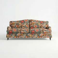 Isobel Loose Cover 3 Seater Sofa in Little Magnolia Espresso - Hand Made in USA - front