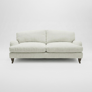 Isobel 3 seater sofa in Cotton Linen Cool Coconut - Handmade in the USA