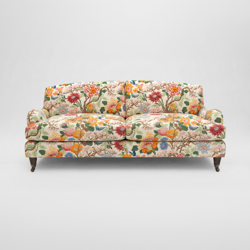 Isobel 3 seater sofa in Magnolia Cream Blue - Handmade in the USA