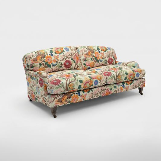 Isobel 3 seater sofa in Magnolia Cream Blue - Handmade in the USA