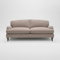 Isobel 3 seater sofa in Narrow Chocolate Stripes - Handmade in the USA