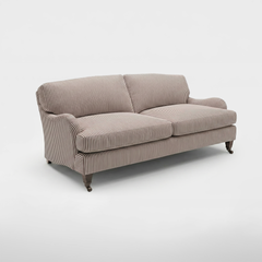 Isobel 3 seater sofa in Narrow Chocolate Stripes - Handmade in the USA